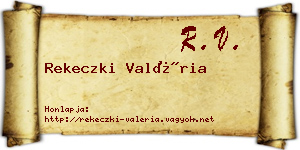 Rekeczki Valéria névjegykártya