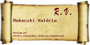 Rekeczki Valéria névjegykártya